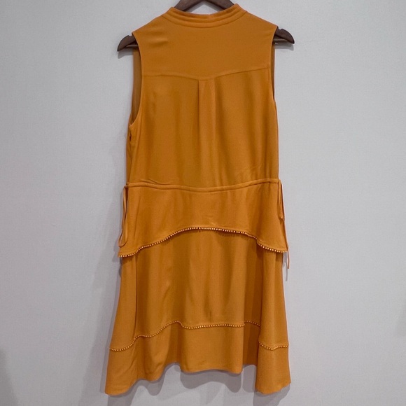 Derek Lam 10 Crosby Saffron Tiered Sleeveless V-neck Silk-blend Mini Dress, 6 - Picture 9 of 15